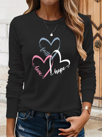 Koszula z długim rękawem Hopeful Hearts | Razem przeciwko rakowi piersi