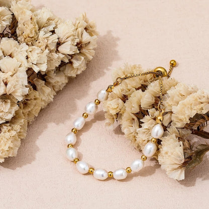 Gold Freshwater Pearl Bracelet