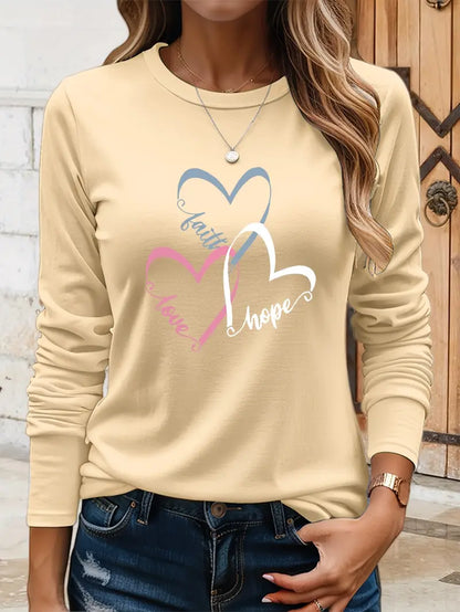 Koszula z długim rękawem Hopeful Hearts | Razem przeciwko rakowi piersi